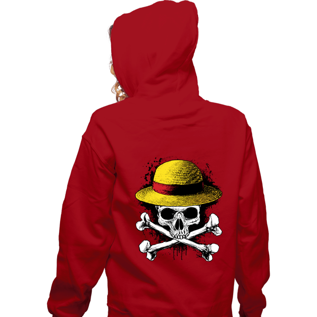 Secret_Shirts Zippered Hoodies, Unisex / Small / Red Skeleton Mugiwara