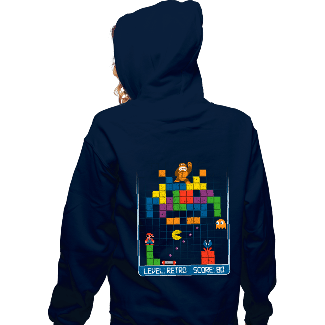 Daily_Deal_Shirts Zippered Hoodies, Unisex / Small / Navy Gamer Nostalgia