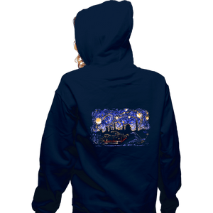 Daily_Deal_Shirts Zippered Hoodies, Unisex / Small / Navy Starry Canyon