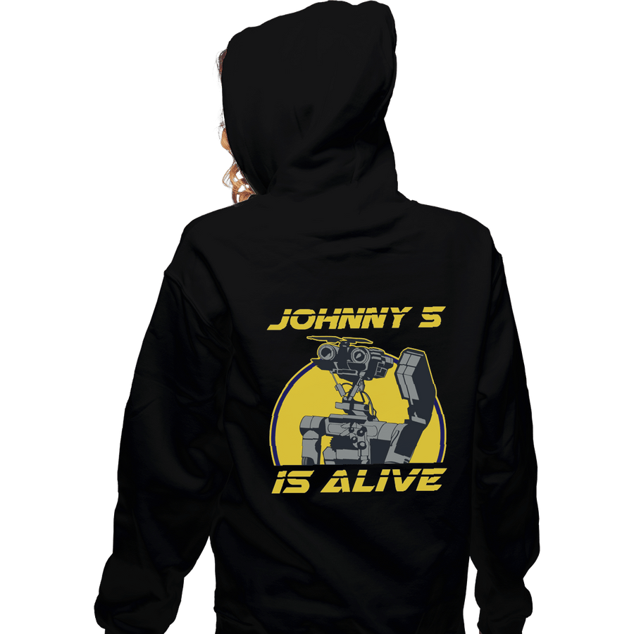 Shirts Zippered Hoodies, Unisex / Small / Black Johnny 5 Is Alive