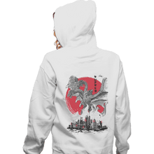 Load image into Gallery viewer, Shirts Zippered Hoodies, Unisex / Small / White The King Of Terror Attack Sumi-e
