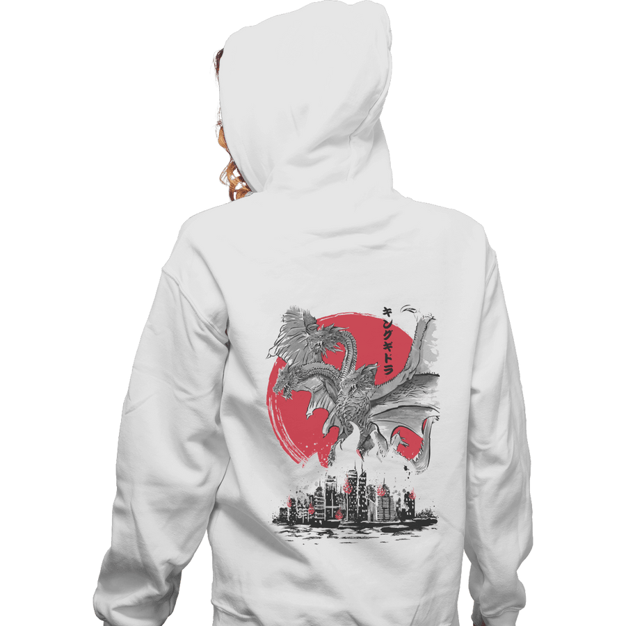 Shirts Zippered Hoodies, Unisex / Small / White The King Of Terror Attack Sumi-e