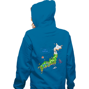 Secret_Shirts Zippered Hoodies, Unisex / Small / Royal Blue Super Japan World Map