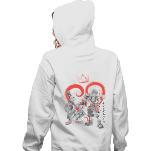 Shirts Zippered Hoodies, Unisex / Small / White Kingdom Sumi-e