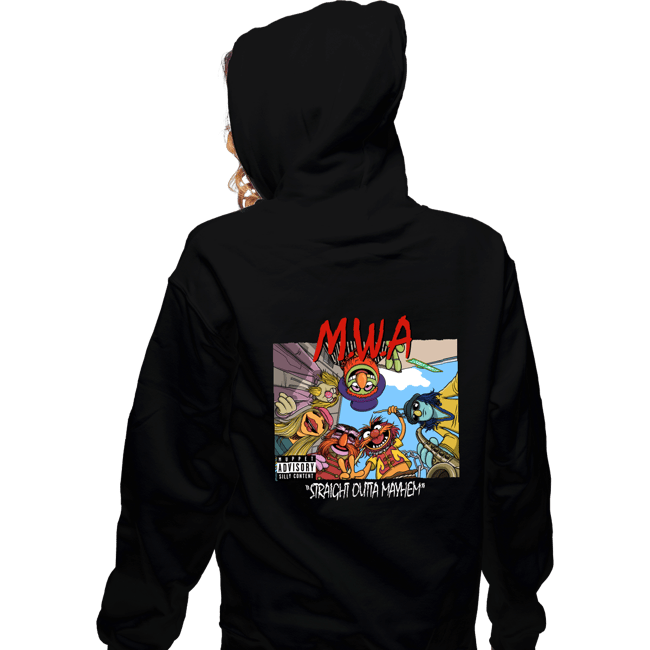 Daily_Deal_Shirts Zippered Hoodies, Unisex / Small / Black Straight Outta Mayhem