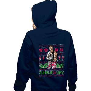 Shirts Zippered Hoodies, Unisex / Small / Navy Jingle All The Way Predator