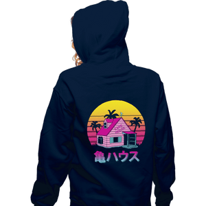 Shirts Zippered Hoodies, Unisex / Small / Navy Retro Kame House