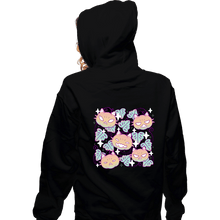 Load image into Gallery viewer, Daily_Deal_Shirts Zippered Hoodies, Unisex / Small / Black Pumpkin Cat Garden
