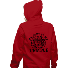Load image into Gallery viewer, Secret_Shirts Zippered Hoodies, Unisex / Small / Red Hidden Temple Body
