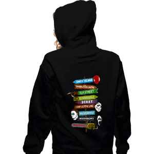 Daily_Deal_Shirts Zippered Hoodies, Unisex / Small / Black Horror Town