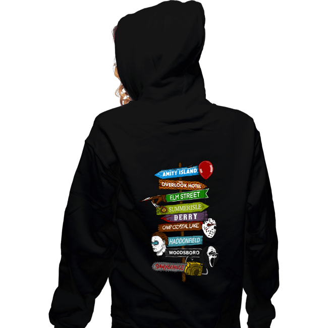 Daily_Deal_Shirts Zippered Hoodies, Unisex / Small / Black Horror Town