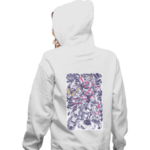 Shirts Zippered Hoodies, Unisex / Small / White Unicorn Gundam