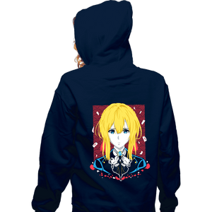 Shirts Zippered Hoodies, Unisex / Small / Navy Violet Evergarden Memory Doll