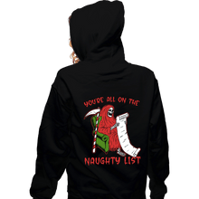 Load image into Gallery viewer, Secret_Shirts Zippered Hoodies, Unisex / Small / Black Naughty List
