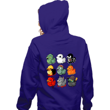 Load image into Gallery viewer, Secret_Shirts Zippered Hoodies, Unisex / Small / Violet Duck Halloween
