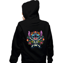 Load image into Gallery viewer, Daily_Deal_Shirts Zippered Hoodies, Unisex / Small / Black Stiched Calavera
