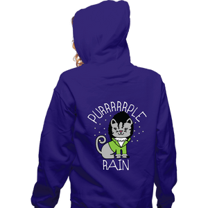 Daily_Deal_Shirts Zippered Hoodies, Unisex / Small / Violet Purrrrrple Rain