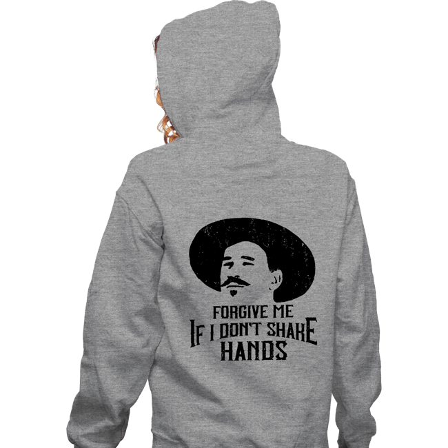 Secret_Shirts Zippered Hoodies, Unisex / Small / Sports Grey Forgive Me If I Don't Shake Hands