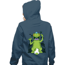 Load image into Gallery viewer, Shirts Zippered Hoodies, Unisex / Small / Indigo Blue Dinosaur Island
