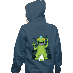 Shirts Zippered Hoodies, Unisex / Small / Indigo Blue Dinosaur Island