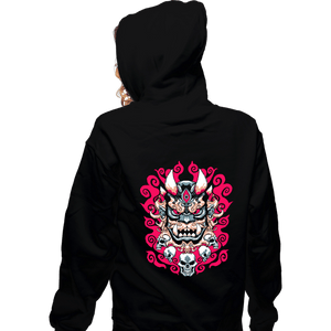 Shirts Zippered Hoodies, Unisex / Small / Black Oni Mask