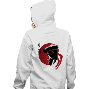 Shirts Zippered Hoodies, Unisex / Small / White Red Sun Fighter