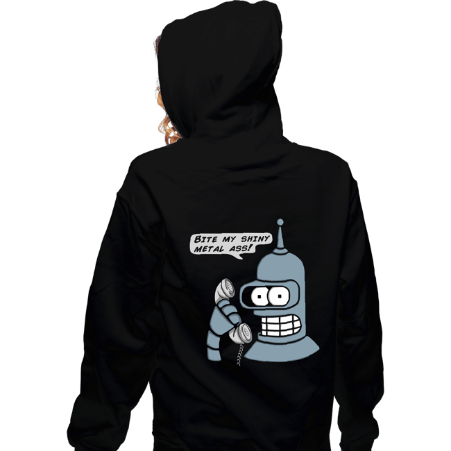 Secret_Shirts Zippered Hoodies, Unisex / Small / Black Robot On The Phone