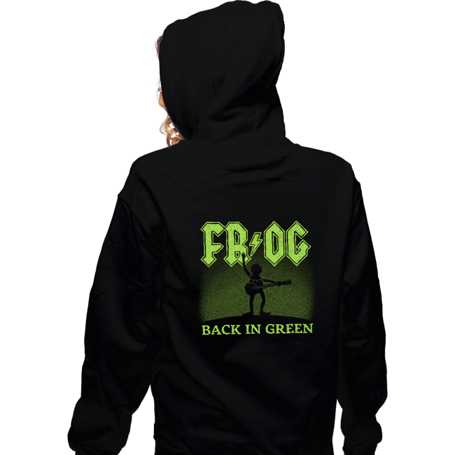 Daily_Deal_Shirts Zippered Hoodies, Unisex / Small / Black Back In Green