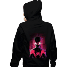 Load image into Gallery viewer, Daily_Deal_Shirts Zippered Hoodies, Unisex / Small / Black Glitch Miles Spider
