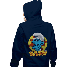 Load image into Gallery viewer, Secret_Shirts Zippered Hoodies, Unisex / Small / Navy Smurf Around
