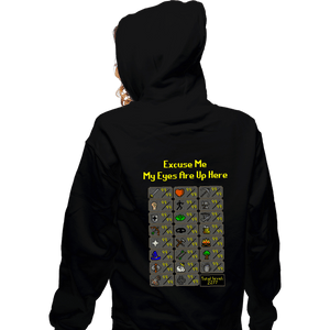 Shirts Zippered Hoodies, Unisex / Small / Black My Eyes Are Up Here RS