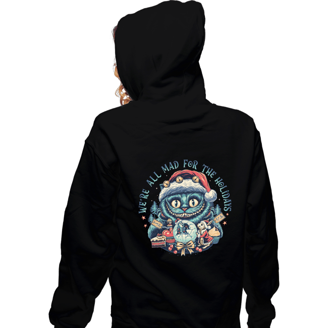 Secret_Shirts Zippered Hoodies, Unisex / Small / Black Christmas Cat