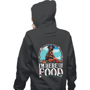 Daily_Deal_Shirts Zippered Hoodies, Unisex / Small / Dark Heather I'm Here For The Food