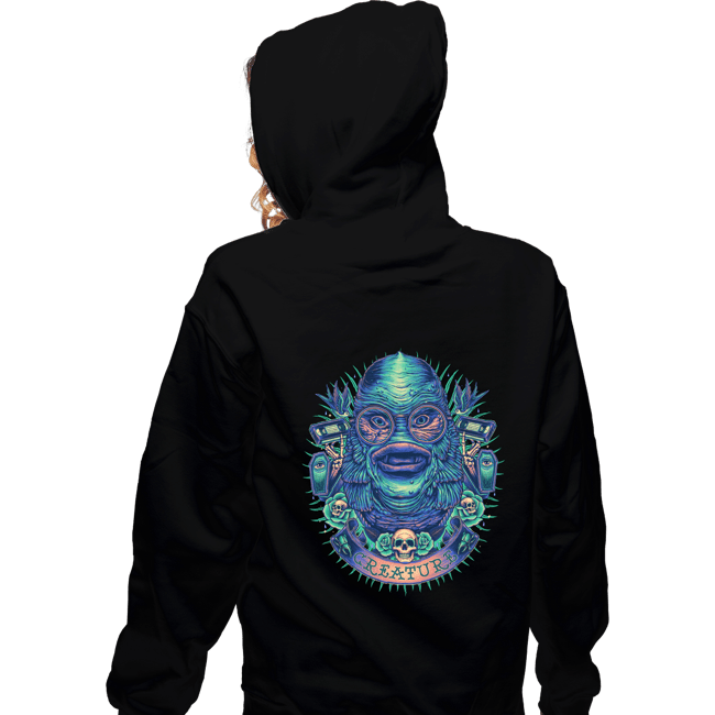 Shirts Zippered Hoodies, Unisex / Small / Black Neon Creature