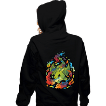 Load image into Gallery viewer, Shirts Zippered Hoodies, Unisex / Small / Black Rainbow Dragon
