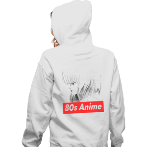 Shirts Pullover Hoodies, Unisex / Small / White 80s Anime