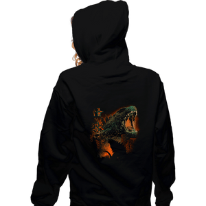 Daily_Deal_Shirts Zippered Hoodies, Unisex / Small / Black Prehistoric Kaiju