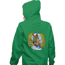 Load image into Gallery viewer, Daily_Deal_Shirts Zippered Hoodies, Unisex / Small / Irish Green Sherwood Awaits
