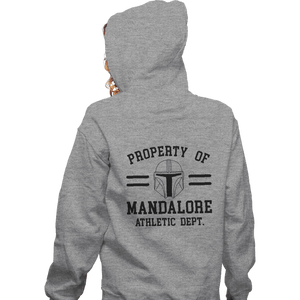 Secret_Shirts Zippered Hoodies, Unisex / Small / Sports Grey Property Of Mandalore