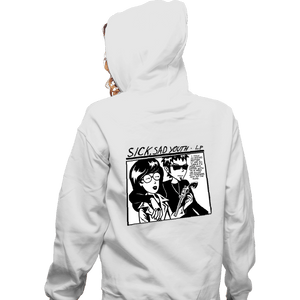 Daily_Deal_Shirts Zippered Hoodies, Unisex / Small / White Sick Sad Youth