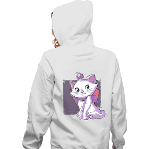 Daily_Deal_Shirts Zippered Hoodies, Unisex / Small / White Vain Cat