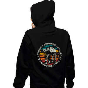 Shirts Zippered Hoodies, Unisex / Small / Black Retro AT-AT Sun