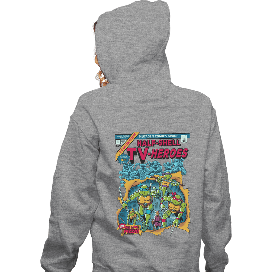 Shirts Pullover Hoodies, Unisex / Small / Sports Grey Giant SIzed Turtles