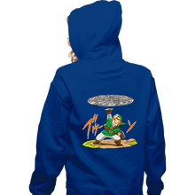 Load image into Gallery viewer, Daily_Deal_Shirts Zippered Hoodies, Unisex / Small / Royal Blue Destructo Sword
