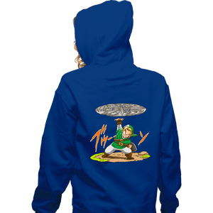 Daily_Deal_Shirts Zippered Hoodies, Unisex / Small / Royal Blue Destructo Sword