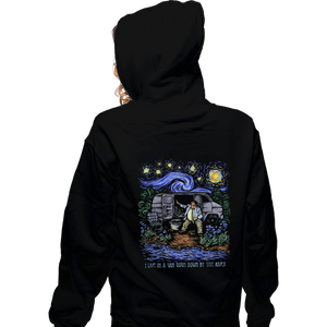 Daily_Deal_Shirts Zippered Hoodies, Unisex / Small / Black I Live In A Van Gogh