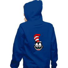Load image into Gallery viewer, Shirts Zippered Hoodies, Unisex / Small / Royal Blue Mad Cat Hat
