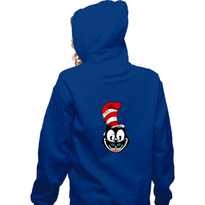 Shirts Zippered Hoodies, Unisex / Small / Royal Blue Mad Cat Hat