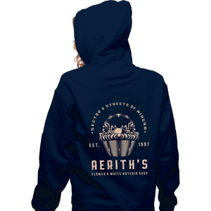 Shirts Zippered Hoodies, Unisex / Small / Navy Flower & White Materia Shop