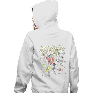 Shirts Zippered Hoodies, Unisex / Small / White Believe